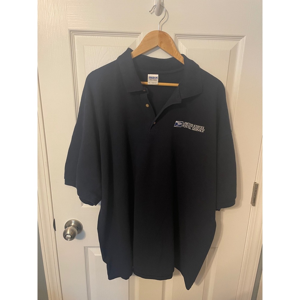 Navy Blue Embroidered USPS Polo Shirt Gildan Ultra Cotton 2XL